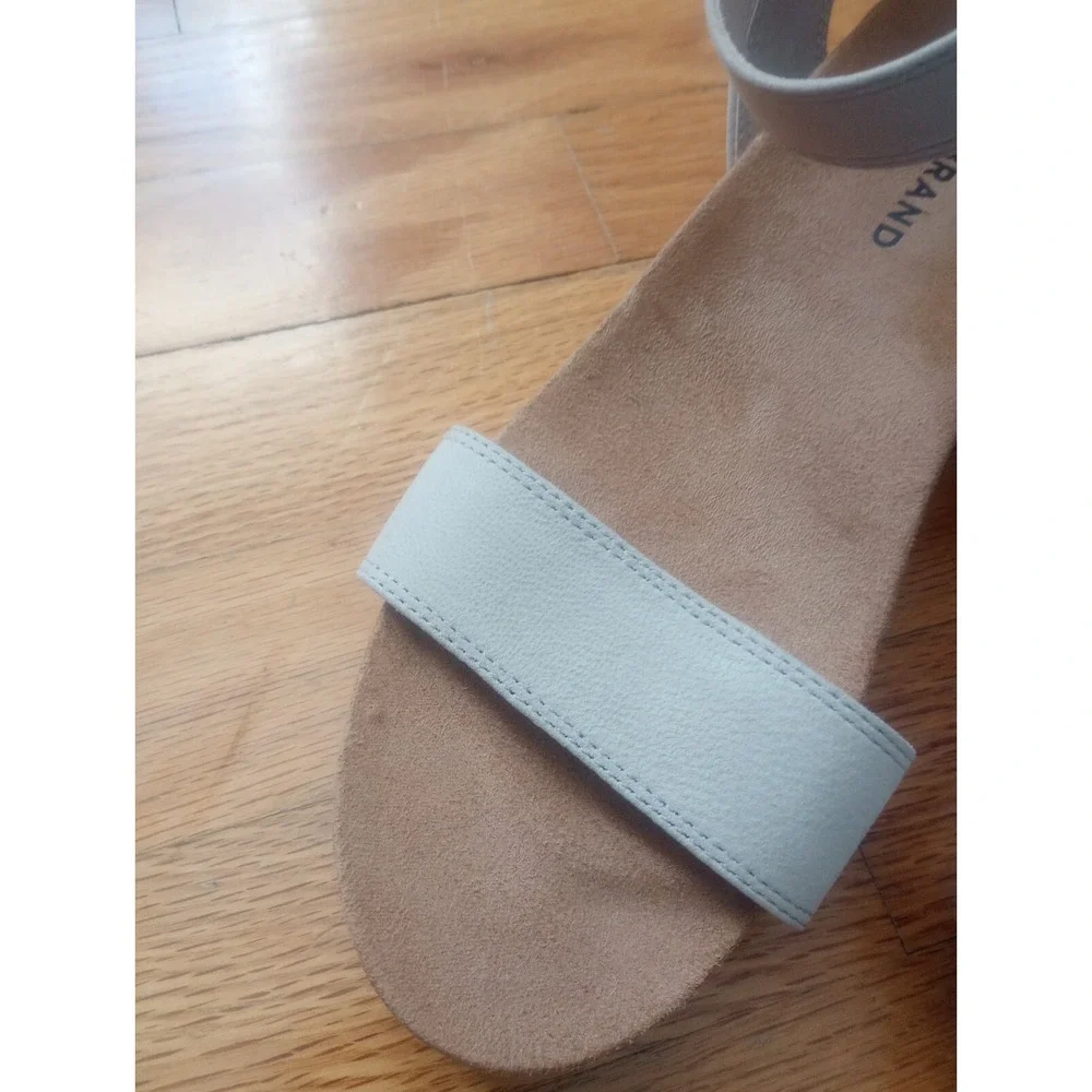 Lucky Brand Kanoa Women's Size 9 M Shoes Beige Leather Strappy Wedge Sandals